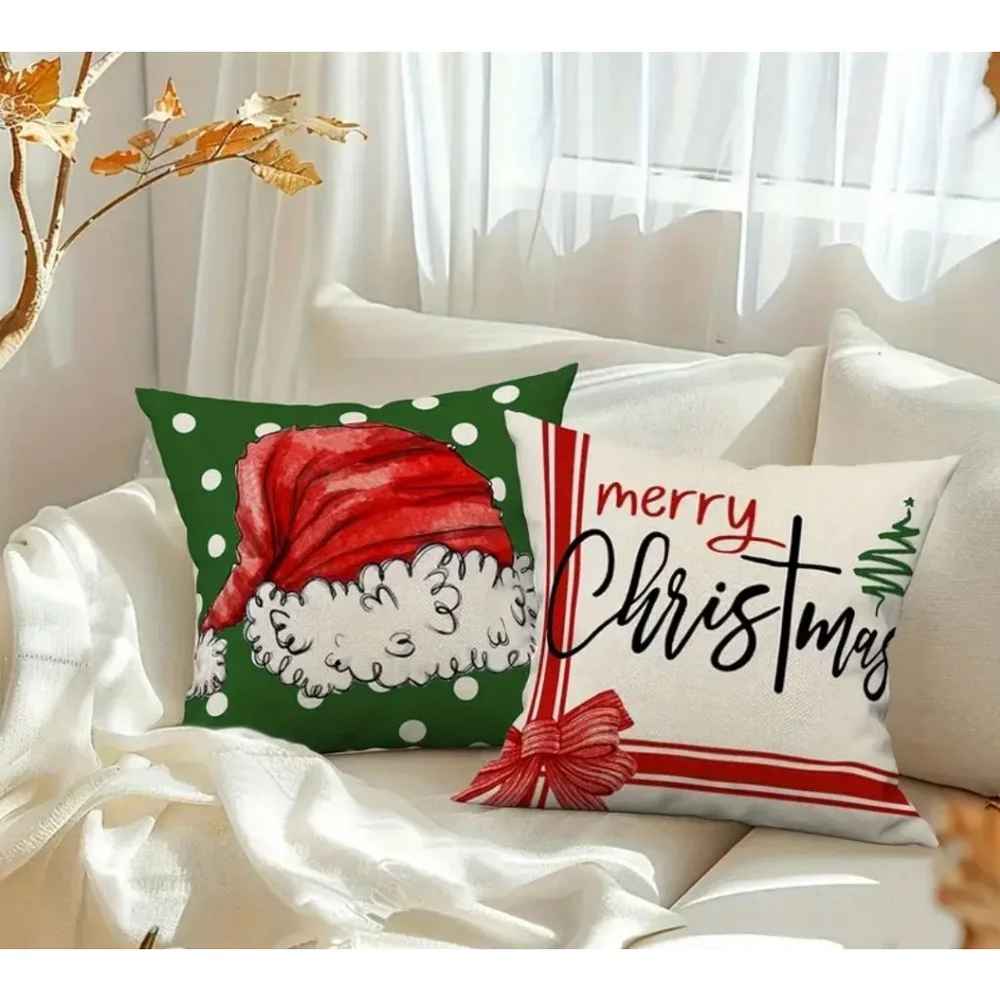 Christmas Pillow Cover 18 in Red and Green